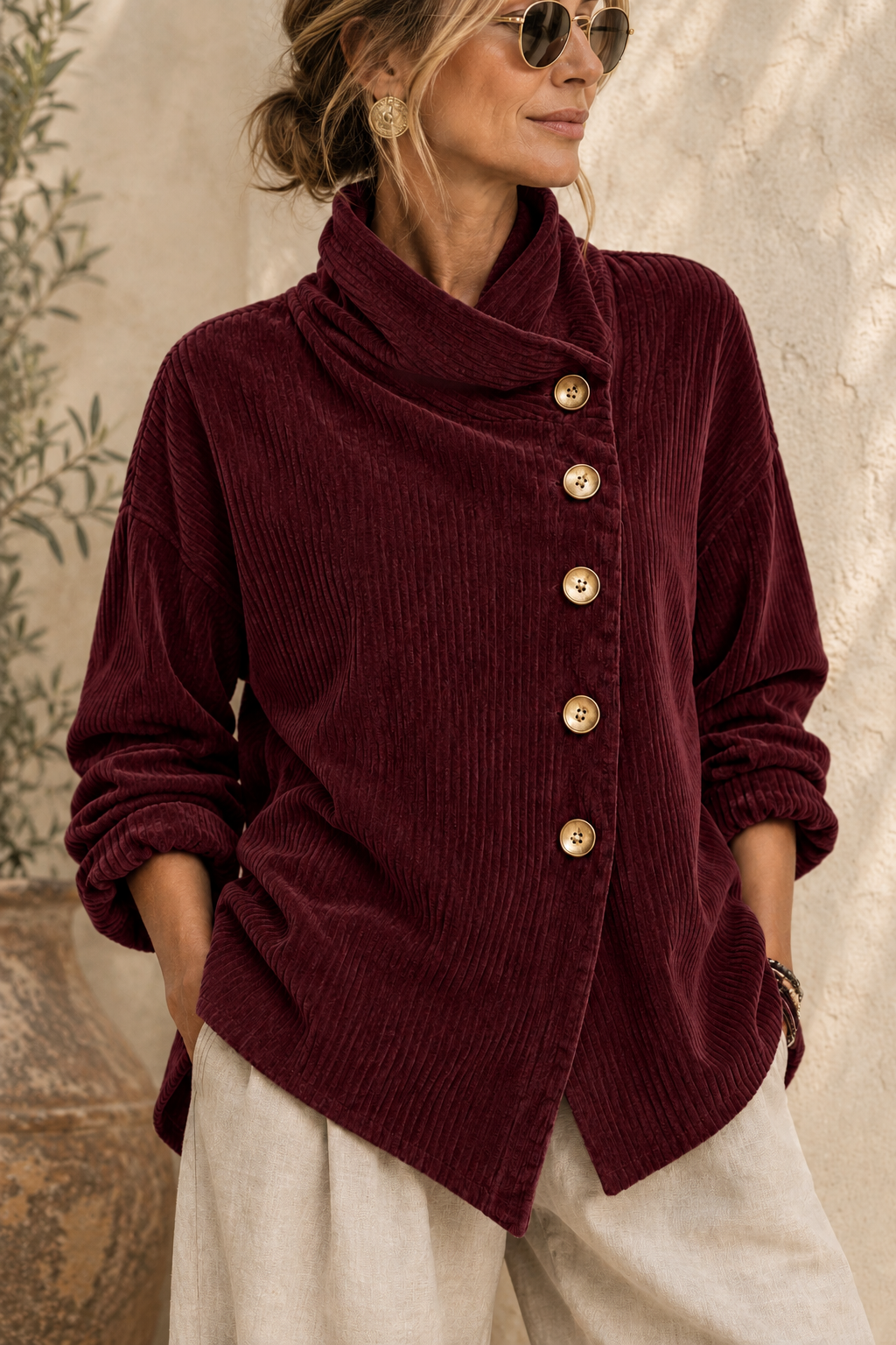 Olivia | The Corduroy Button-Up Top