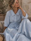 AZULAH | Elegant Short Sleeve Dress with Tie at the Waist