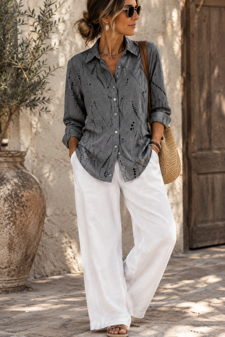 Pernella™ | Casual Dotted Line Pattern Blouse