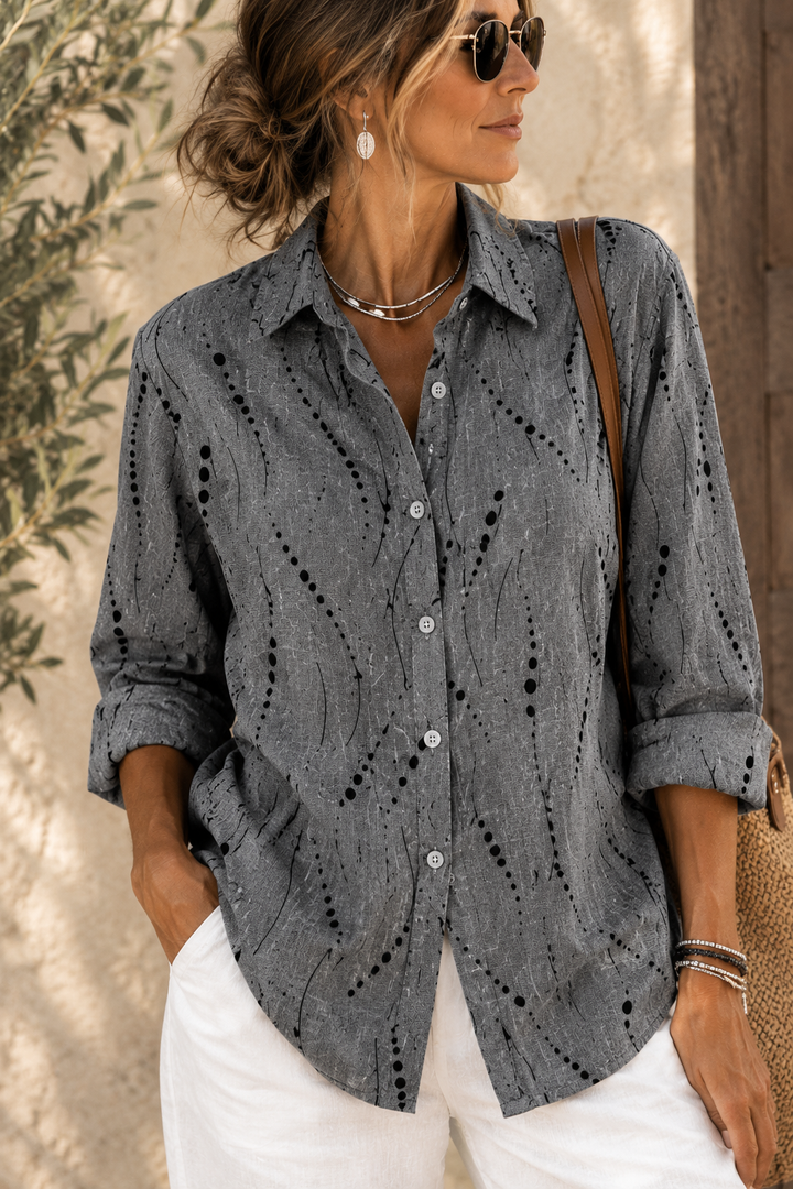 Pernella™ | Casual Dotted Line Pattern Blouse