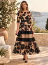 Adeline™ Floral Lace Midi Evening Dress