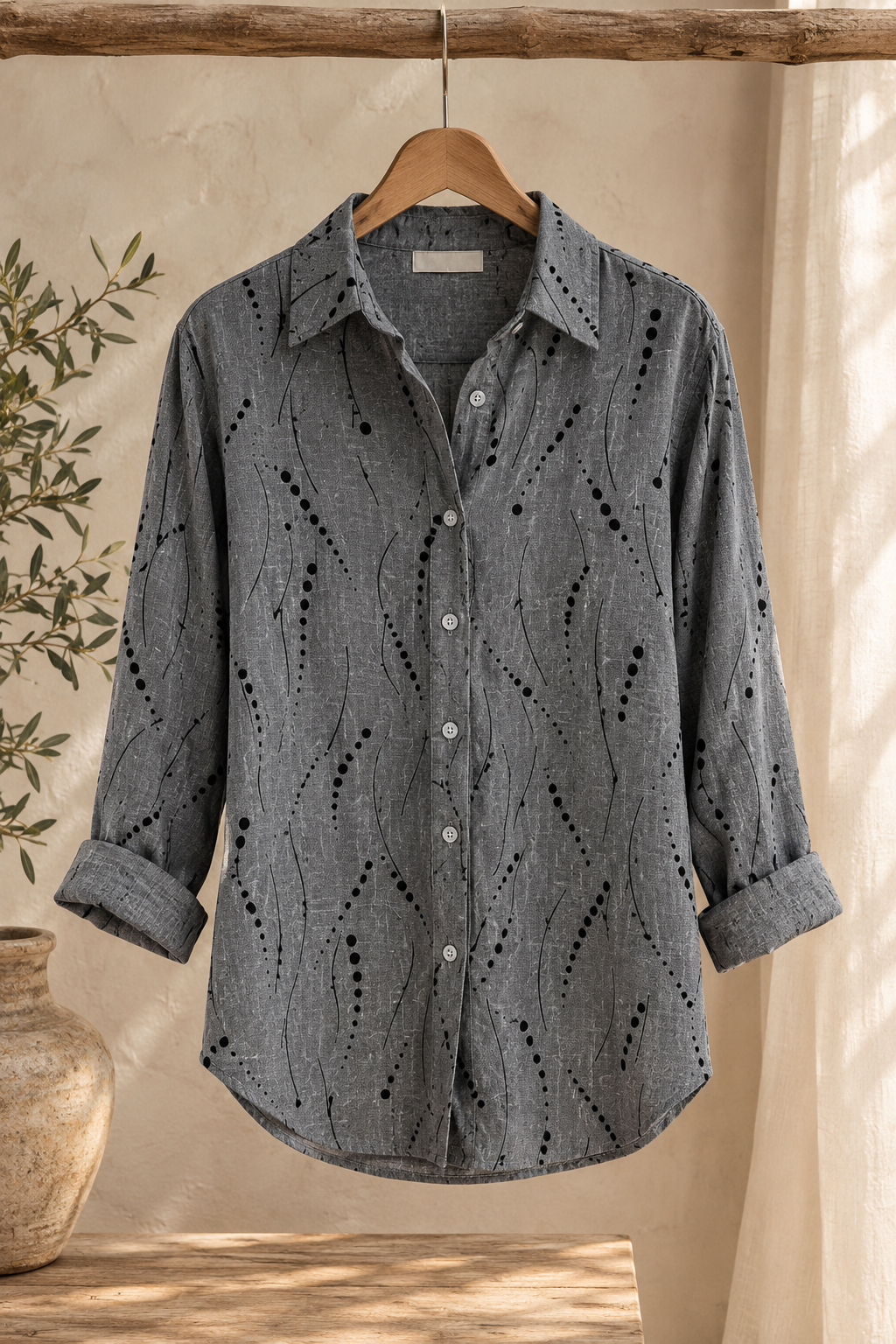 Pernella™ | Casual Dotted Line Pattern Blouse